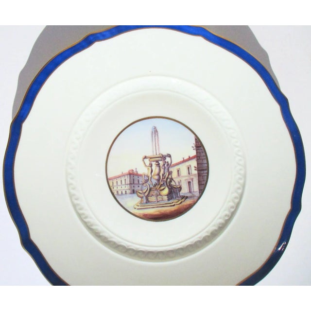 Mid-Century Modern Vintage Richard Ginori Fountains of Rome Limited Production Plates- Set of 4 For Sale - Image 3 of 13
