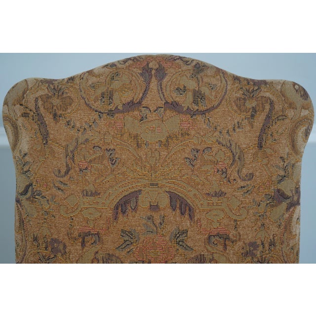 1980s Set of 4 High Back Mahogany Upholstered Dining Chairs For Sale - Image 5 of 18