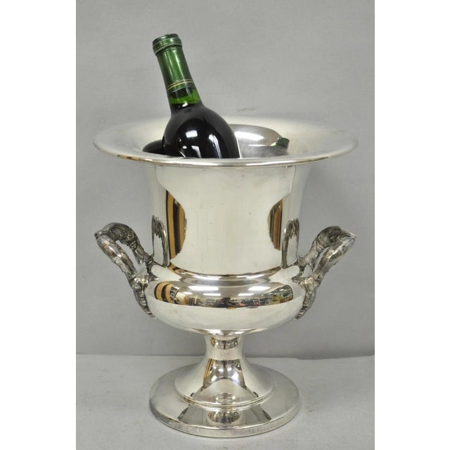 Vintage Poole Regency Style Silver Plated Trophy Cup Urn Champagne Chiller Ice Bucket. Circa Mid 20th Century....