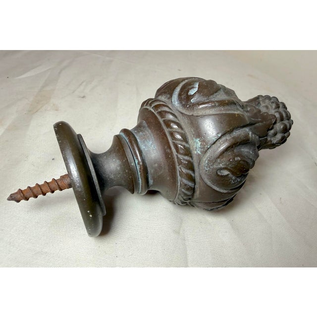 Large Antique 19th Century Heavy Solid Bronze Fence Banister Finial Topper For Sale - Image 10 of 10