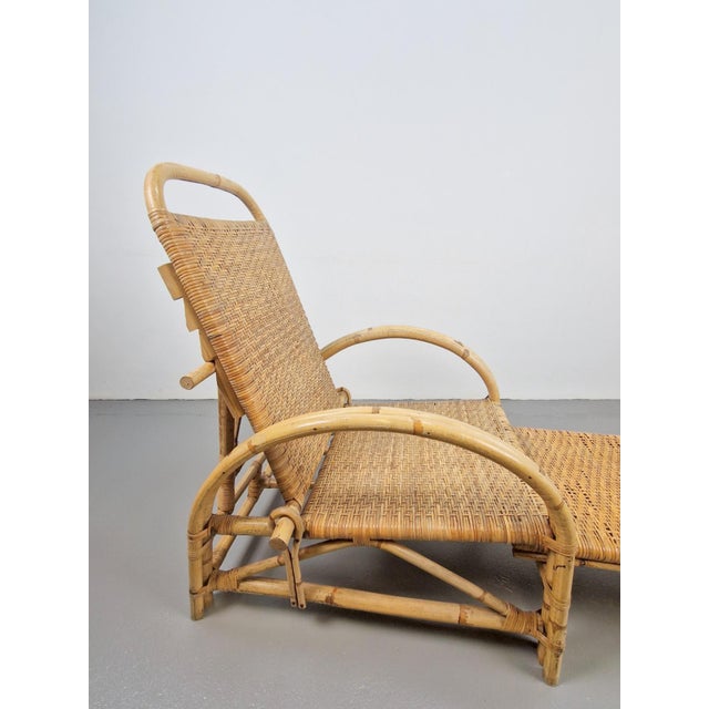 Vintage Extendable Deck Chair in Rattan, 1960 For Sale - Image 12 of 18