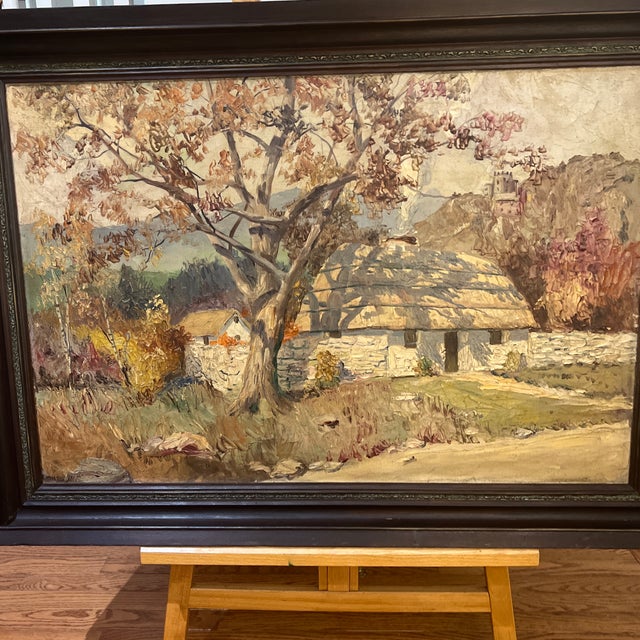 Impressionist Oil on Canvas American School Impasto by Irish Artist Ralph Cone Framed Signed Made in 1940 For Sale - Image 3 of 12