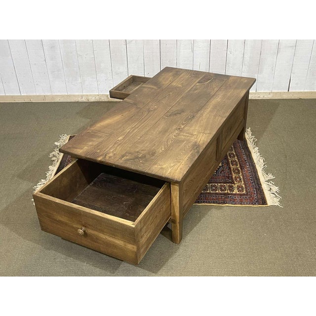 Early 20th Century Chestnut Coffee Table with 2 Drawers For Sale - Image 11 of 18