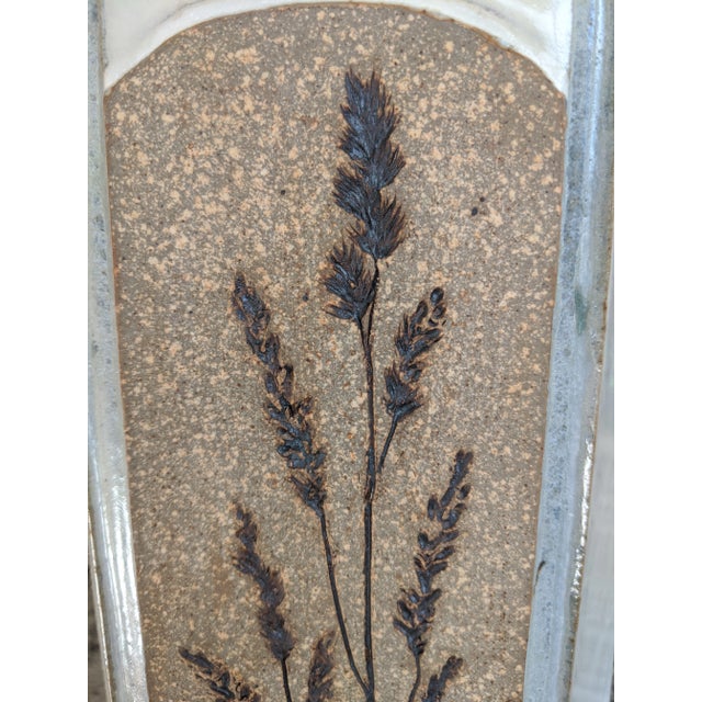 Farmhouse Vintage Earthenware Pottery Botanical Lavendar Table Lamp W/ Lampshade For Sale - Image 3 of 18