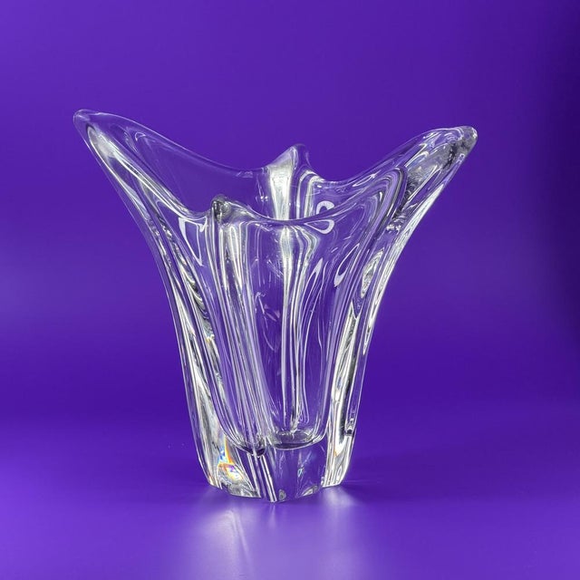 1970s Vintage Sculptural Crystal Vase from Daum, France, 1970s For Sale - Image 5 of 13