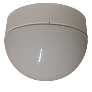 Vintage Ceiling Lamp with White Metal Base and Opaque White Glass Shade, 2000s For Sale