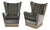 Mid-Century Green-Gray Velvet Armchairs attributed to G. Veronesi for ISA, Italy, 1950s, Set of 2 For Sale