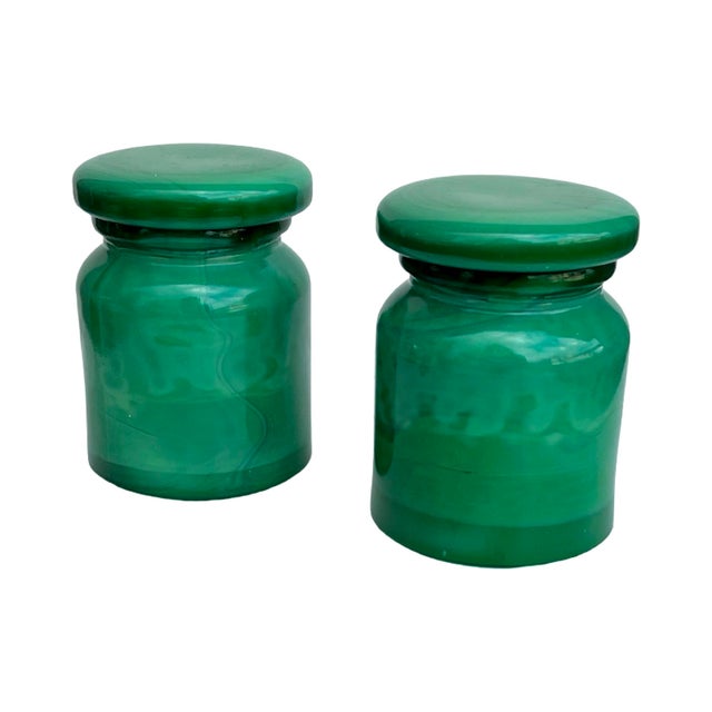1970s Malachite Glass Containers – Czechoslovakia, 1970s For Sale - Image 5 of 10