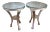 Mirror Top Silver Leaf Accent Tables - A Pair For Sale
