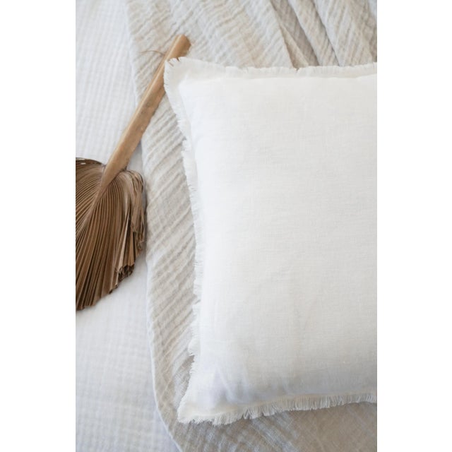 Nautical White So Soft Linen Pillow Down Alternative 20x20 For Sale - Image 3 of 9
