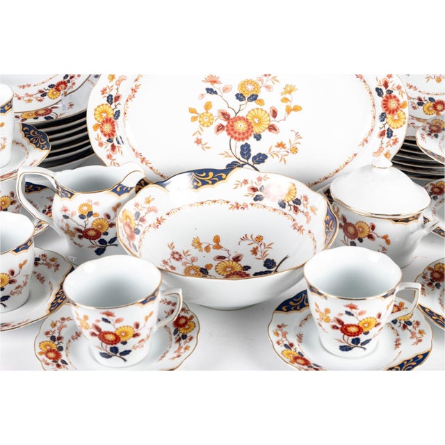 An exceptional 44-piece vintage porcelain dinner service for eight in the "Canton Fair" pattern (ME217) by Premiere Fine...