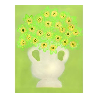 Chartreuse Green Hellebore Flowers No.1 Contemporary Botanical Painting by Susan Havens For Sale