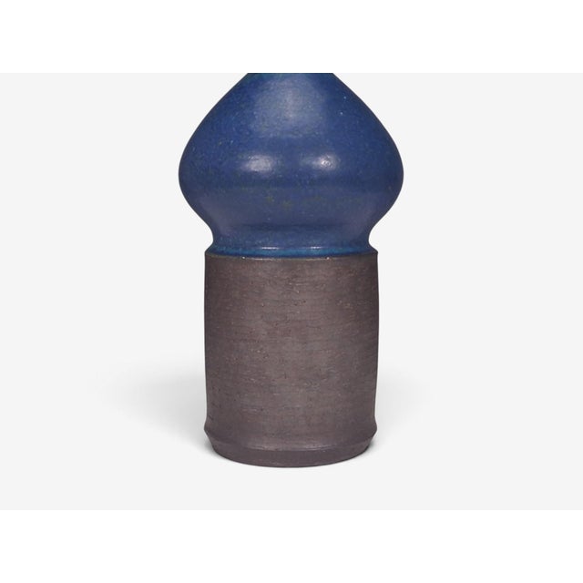 Blue 1960s Danish Modern Marianne Starck, Table Lamp, Blue and Brown Stoneware For Sale - Image 8 of 11