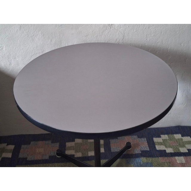 Metal Contract Base Circular Bistro Table by Eames for Herman Miller, 1970s For Sale - Image 7 of 9