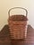 Antique Early 20th Century American Splint Oak Gathering Basket For Sale - Image 4 of 8