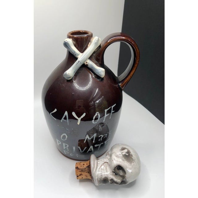 Skull and Bones Poison Rum Bottle Decanter Mid Century For Sale - Image 9 of 12