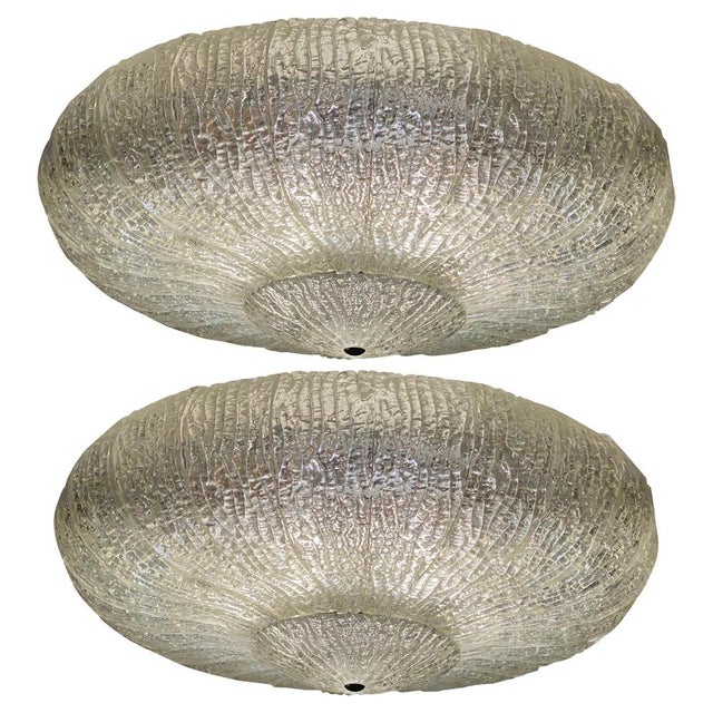 Fantastic and original Barovier & Toso Murano Italy art glass ceiling light. The rare lamp is made of 26 mouth-blown hand-...