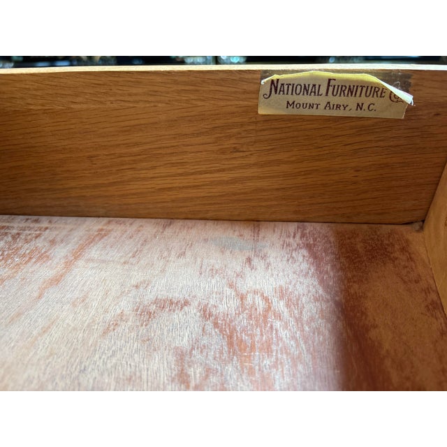 National Furniture Company, Mt. Airy, Nc Curved 8 Drawer Vintage Dresser For Sale - Image 4 of 5