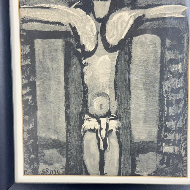 Georges Rouault "Crucifix in Window" the Passion Series Wood Engraving 1936, Roten Galleries, Framed For Sale - Image 4 of 8