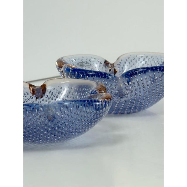Murano Bullicante Bowls by Galliano Ferro for Neodymium Sommerso, 1970s, Set of 2 For Sale - Image 4 of 10