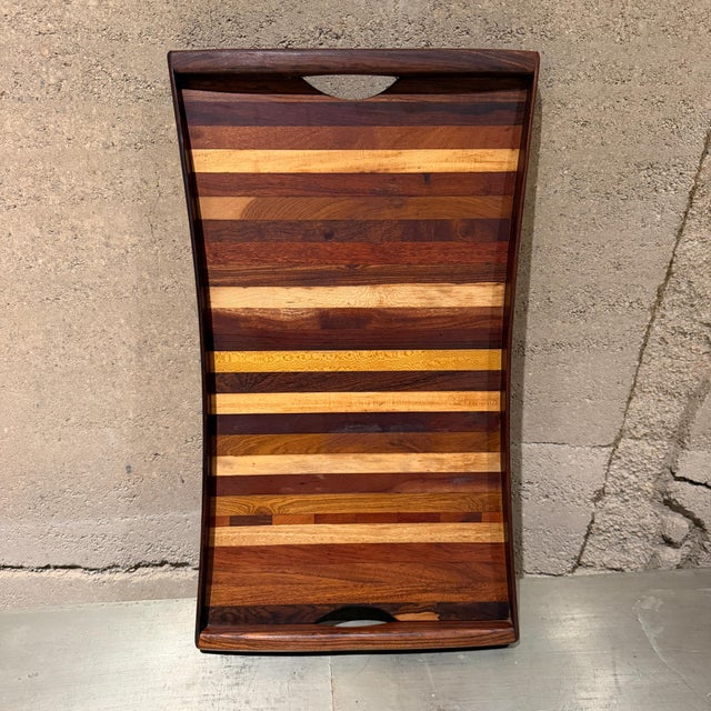 Don S. Shoemaker Service Tray, Exotic Woods, Señal, Mexico, 1970s For Sale - Image 15 of 15