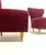 Cherry Velvet Armchairs with Wooden Legs, Italy, 1960s, Set of 2 For Sale - Image 4 of 13