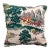 Vintage Barkcloth English Garden Scene Pillow Cover | 18x18 For Sale