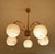 Art Deco Opaline Glass and Brass Pendant Light, 1950s For Sale - Image 4 of 15