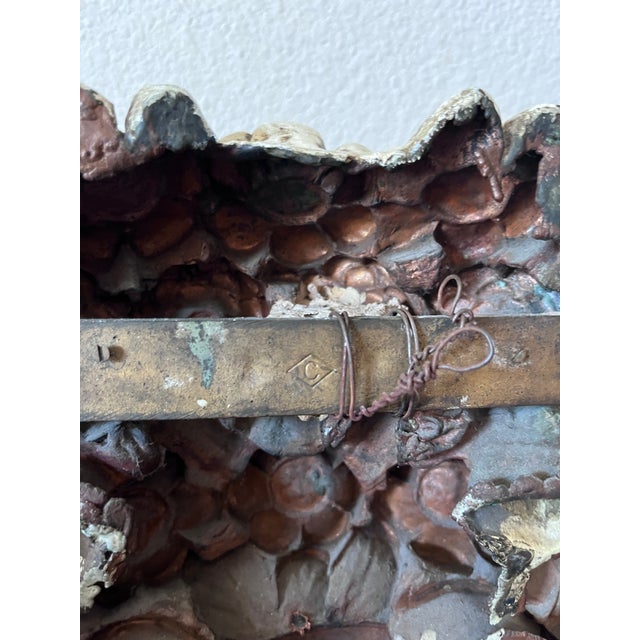 1920s Pair of Antique Edward F. Caldwell & Co. Hand-Painted Floral Bronze and Brass Wall Sconces For Sale - Image 9 of 12