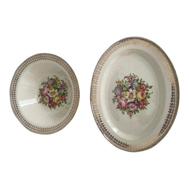 Mid 20th Century 22 Karat Gold Serving Bowl & Platter For Sale - Image 10 of 12
