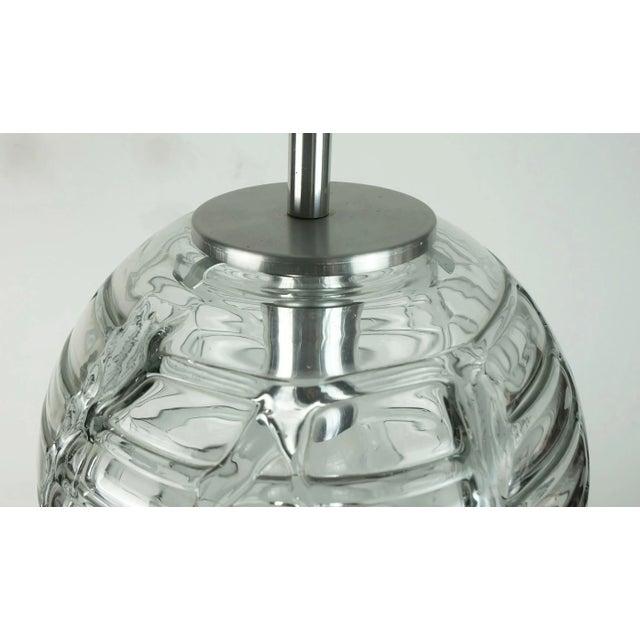 Black Mid-Century Pendant Lamp in Clear and Smoke Grey Glass and Metal from Doria Leuchten, 1960s For Sale - Image 8 of 11