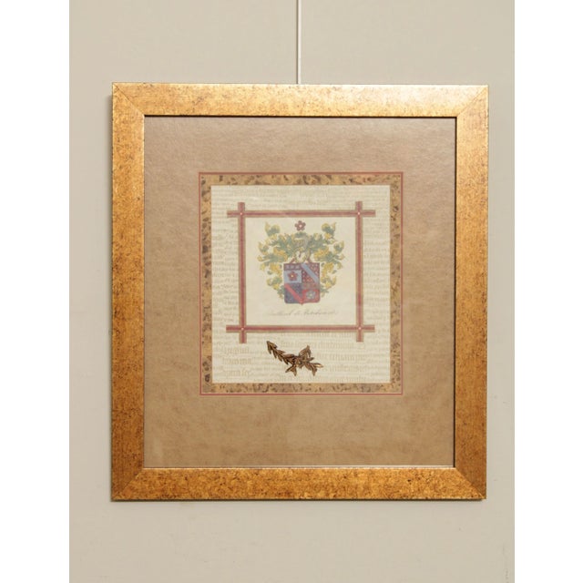 Late 20th Century Vintage 'Snellinck de Beteckum' & 'Lamock de Sohier' Coat of Arms Prints, Custom Framed - A Pair For Sale - Image 5 of 13