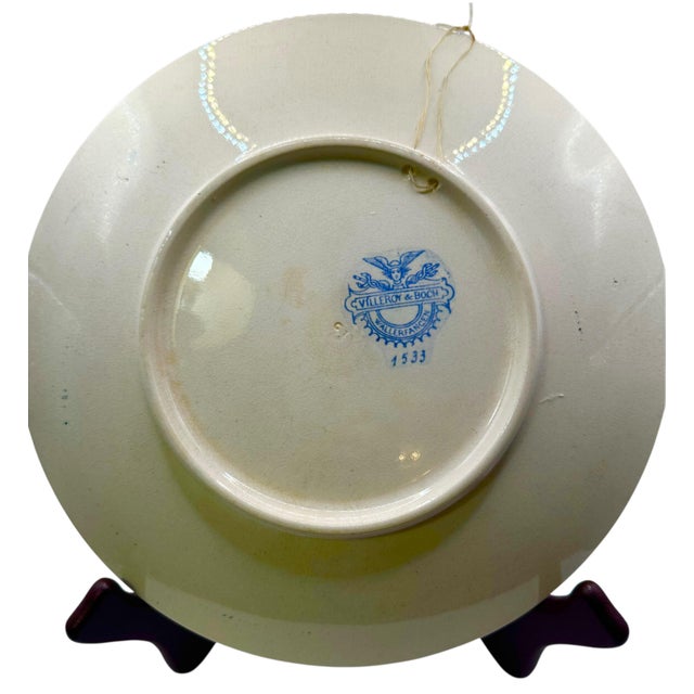 Antique Villeroy & Boch “Dutch River Scene” Charger Plate For Sale - Image 12 of 12