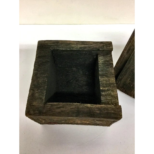 Rustic Primitive Asian Secret Hiding Lid Wood Box For Sale - Image 3 of 11
