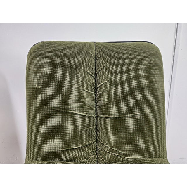 Vintage Chairs in Chromed Metal and Green Fabric by Cazzaro, Design d'autore, 1970, Set of 2 For Sale - Image 6 of 18