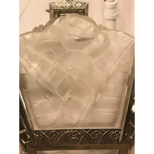 Art Deco French Art Deco Chandelier Signed by Degue For Sale - Image 3 of 11