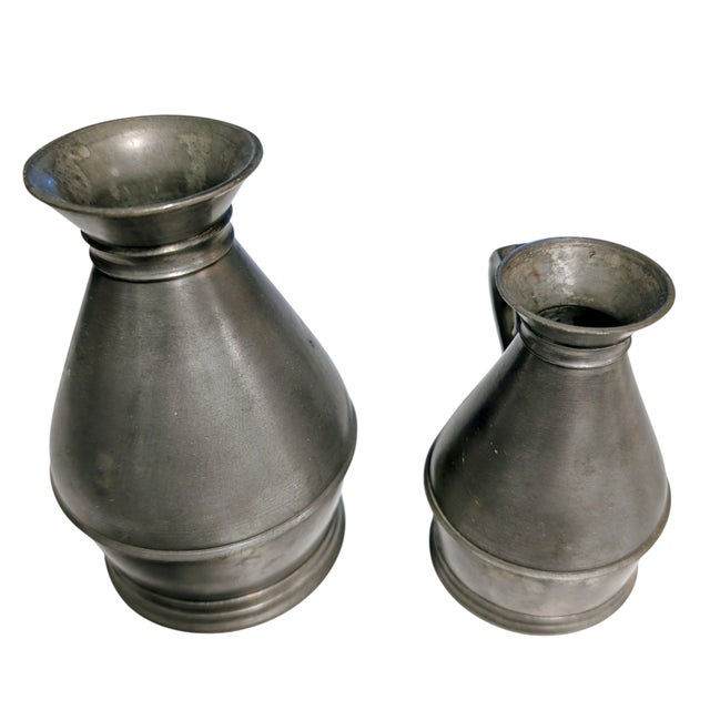 English Two Antique English Pewter Haystack Measures For Sale - Image 3 of 13