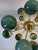 Brass and Murano Glass Sputnik Chandelier in Sage Green, 2000s For Sale - Image 9 of 12