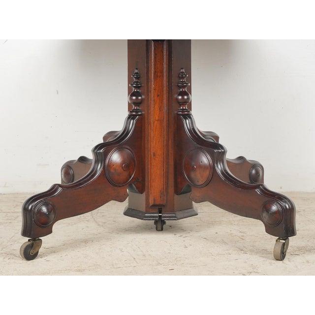 19th Century Victorian Style Expandable Walnut Dining Table For Sale - Image 13 of 13