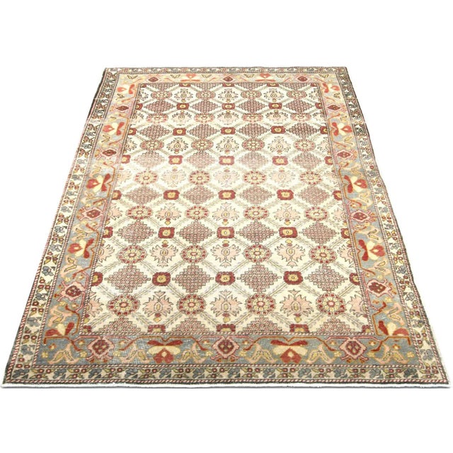 1960s Turkish Oushak Rug For Sale In Los Angeles - Image 6 of 7