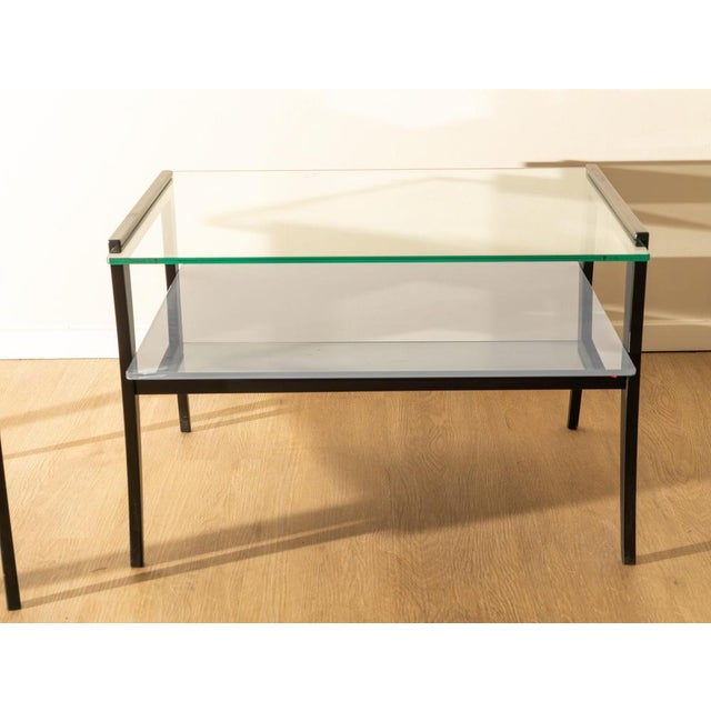 Vintage Lacquered Wood and Glass Nightstands, 1970s, Set of 2 For Sale - Image 6 of 8