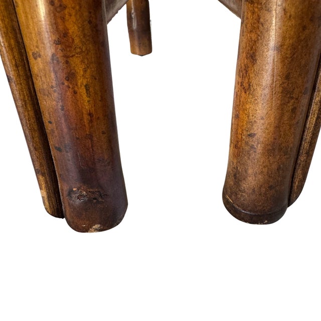 Late 20th Century Attributed to Theodore Alexander Chinoiserie Bamboo Pavilion Armchairs With Custom Silk Down Cushions For Sale - Image 16 of 16