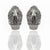 14k White gold earrings with 3 pearshape diamonds weighing approximately 0.85 carats and 16 bagutte cut and 64 round...