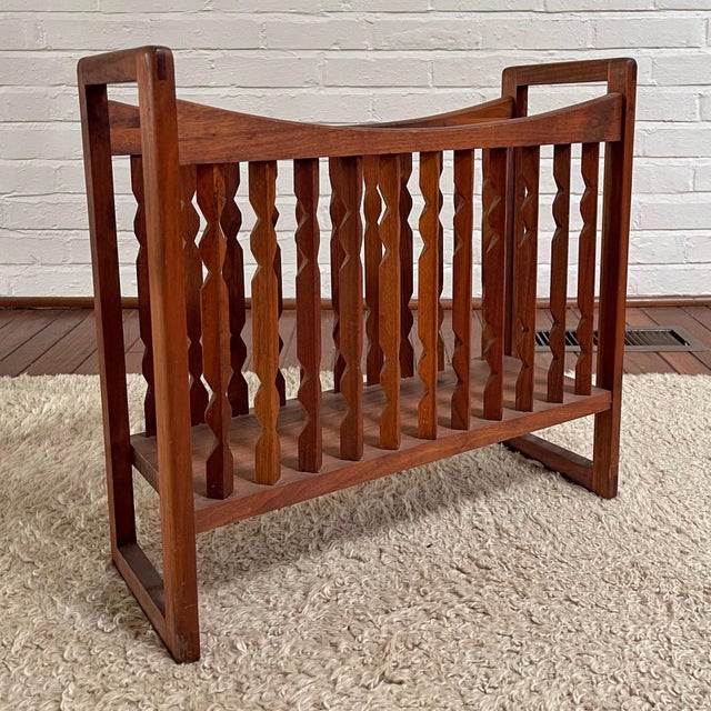 Arthur Umanoff Walnut Magazine Rack For Sale - Image 9 of 10