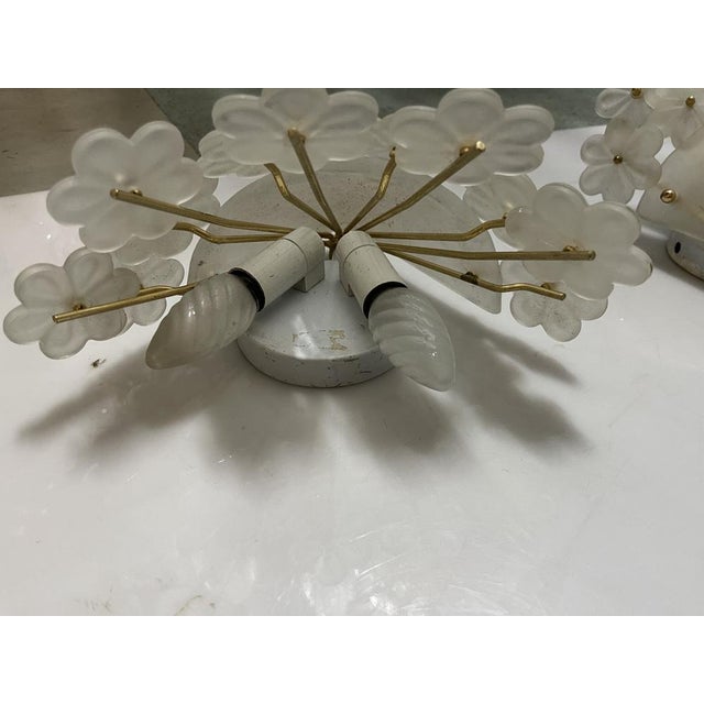 Murano Glass Flower Wall Sconces, Italy, 1960s, Set of 2 For Sale - Image 7 of 9