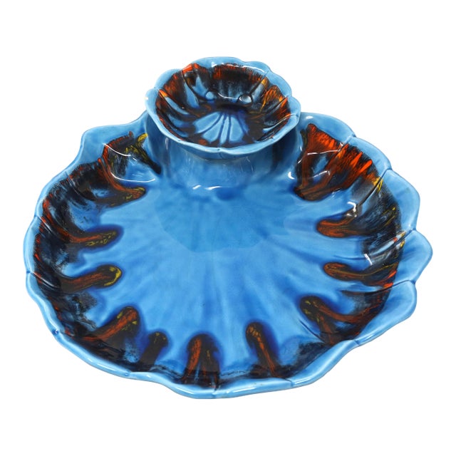 Vintage Mid-Century Large Chip and Dip Serving Platter For Sale