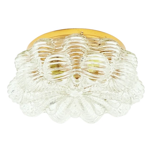 Large Mid-Century Modern Bubble Glass Flush Mount by Helena Tynell for Limburg, Germany, 1960s For Sale