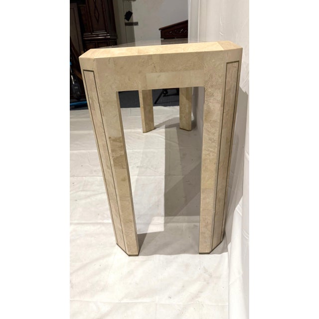 1980s 1980s Maitland-Smith Tessellated Stone Console With Brass Inlay Accents For Sale - Image 5 of 12