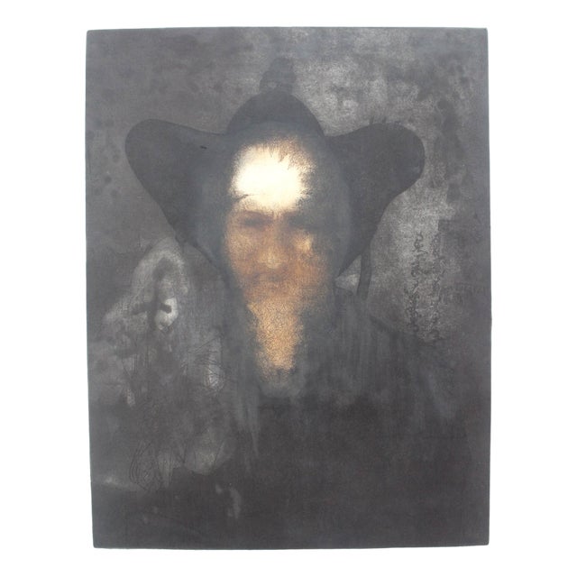 Rafal Strent, An Old Mongolian, Etching on Paper, 1986 For Sale