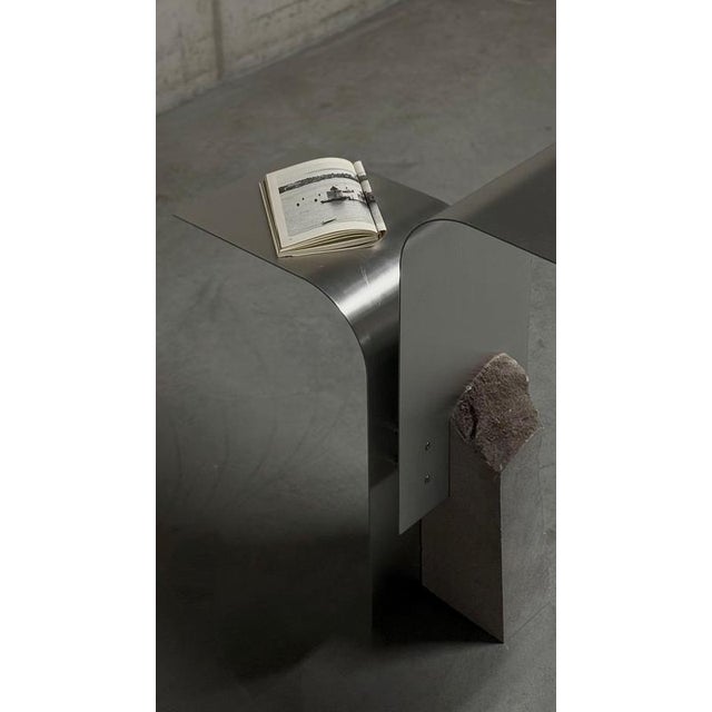 Tau Coffee Table in Raw Aluminum & Aurisina Marble by D´ARK Atelier For Sale - Image 10 of 18